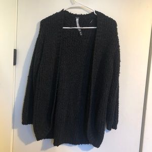 kensie Soft Open Front Cardigan - Black